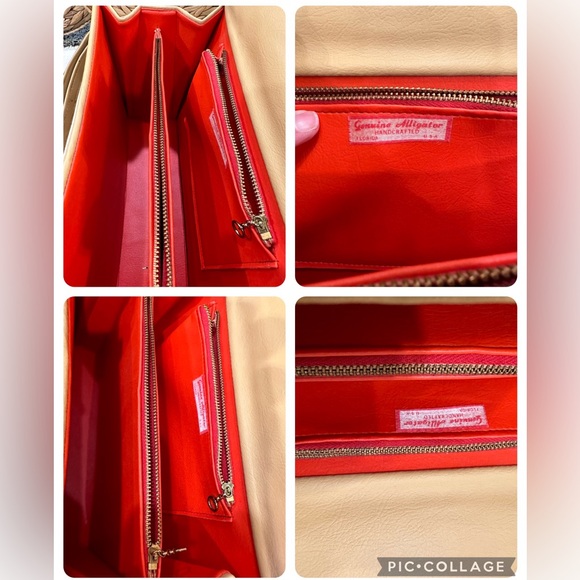 ✨VTG✨ 1950's Tourist Trade Alligator Purse Handbag w Taxidermy Baby Alligator - Picture 11 of 16